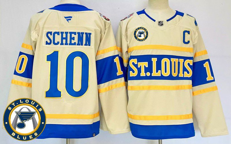 Men St.Louis Blues #10 Schenn Cream Fanatics 2025 NHL Jersey style 4->st.louis blues->NHL Jersey